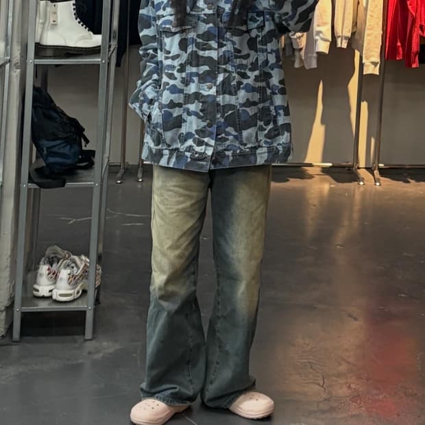 베이프 블루 카모데님 자켓 A3066