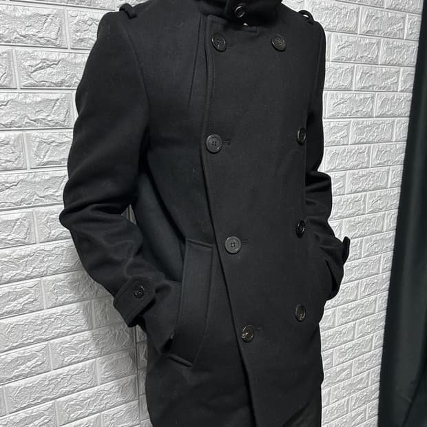 우영미 나폴레옹 하이넥 울 캐시미어 코트