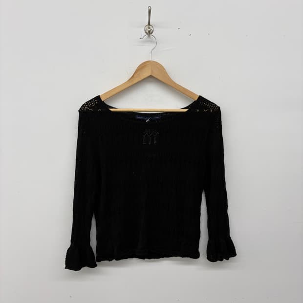 폴로 랄프로렌 블랙 니트 긴팔 블라우스 여m