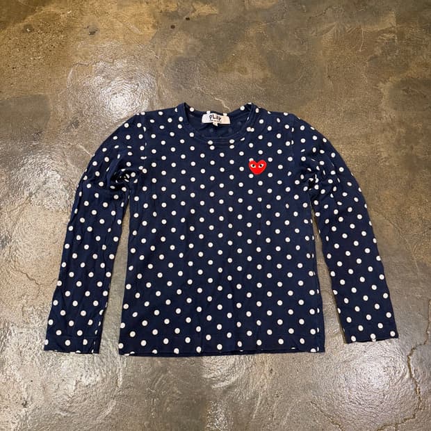 COMME des GARCONS 꼼데가르송 플레이 도트 롱슬리브 S