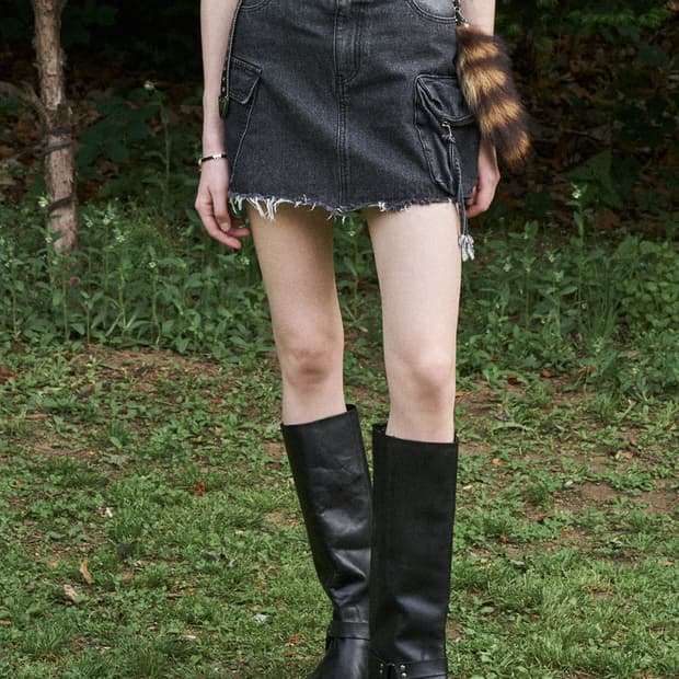 오디너리 홀리데이 데님 카고 미니 스커트 M