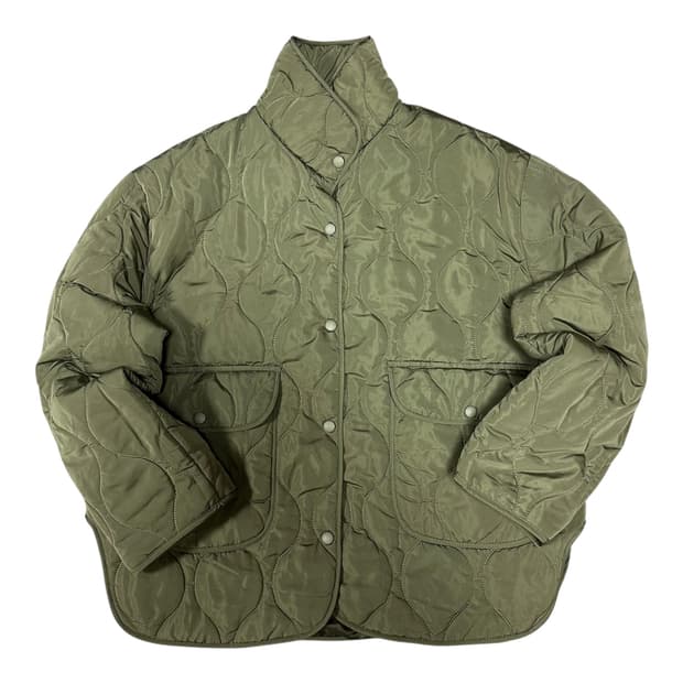 ✨ (바배) 카키 깔깔이 누빔 패딩 