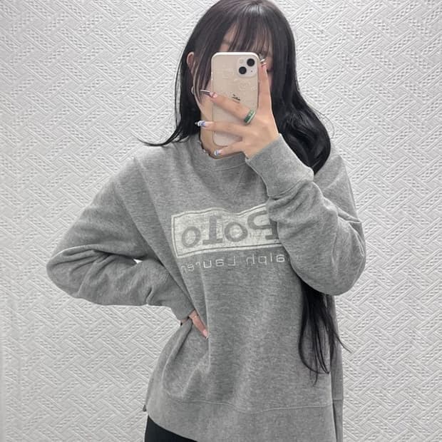 폴로 랄프로렌 희귀 빈티지 데미지 프린팅 기모 맨투맨 M C07665