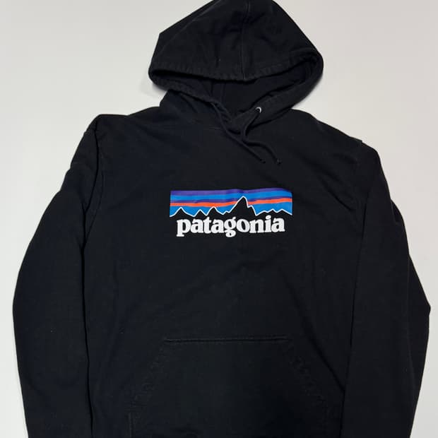 정품!! 파타고니아 박스 로고 기모 후드티 XL