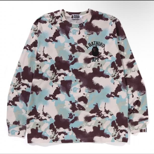 베이프 맵 카모 릴렉스드 핏 롱슬리브 티