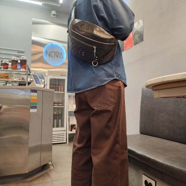 구찌 시마 레더 블랙 남성 크로스백&힙색