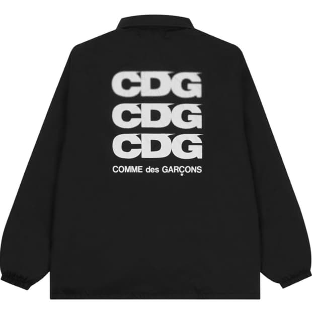 CDG 꼼데가르송 로고 코치 자켓 블랙 L