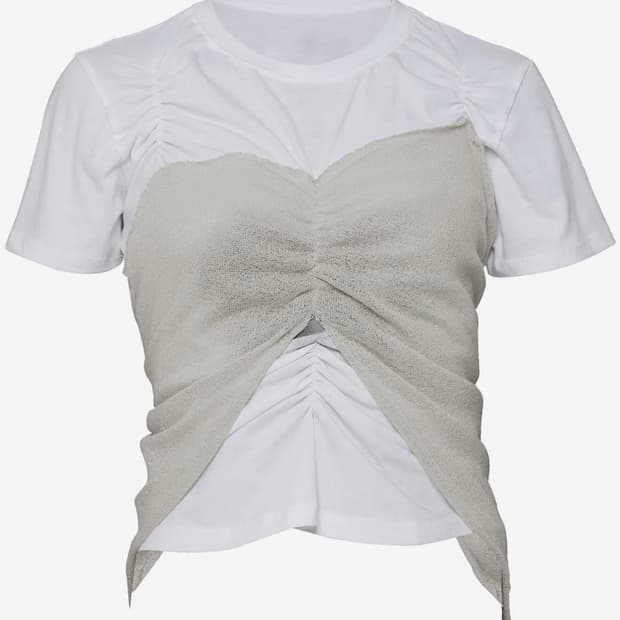 플레어업 Bustier Layered T-Shirt (FL-122_Whi