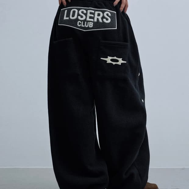 루저스클럽 스타 스터드 와이드 후리스 스웻팬츠