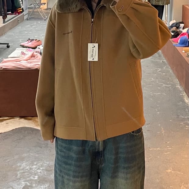 발렌시아가 퍼 카라 숏 해링턴 브라운자켓 H1801