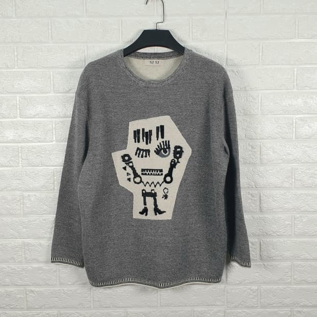 [F]SJSJ 그래픽 알파카 니트