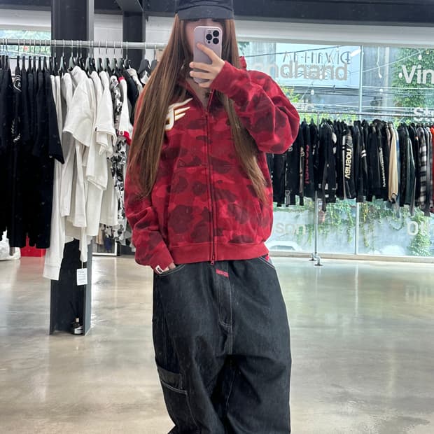 베이프 x Nigo x Rakuten Eagles 적계 투웨이풀집업후드