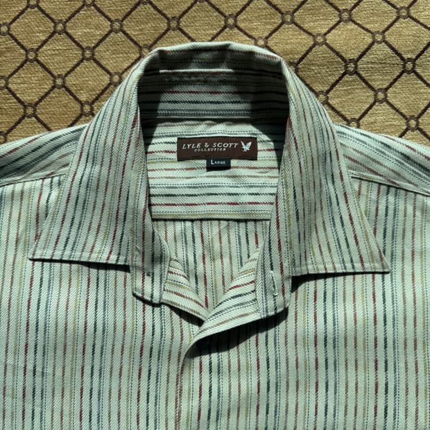 아이보리 빈티지 스트라이프 셔츠