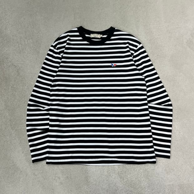 메종키츠네 스트라이프 롱슬리브 s10187