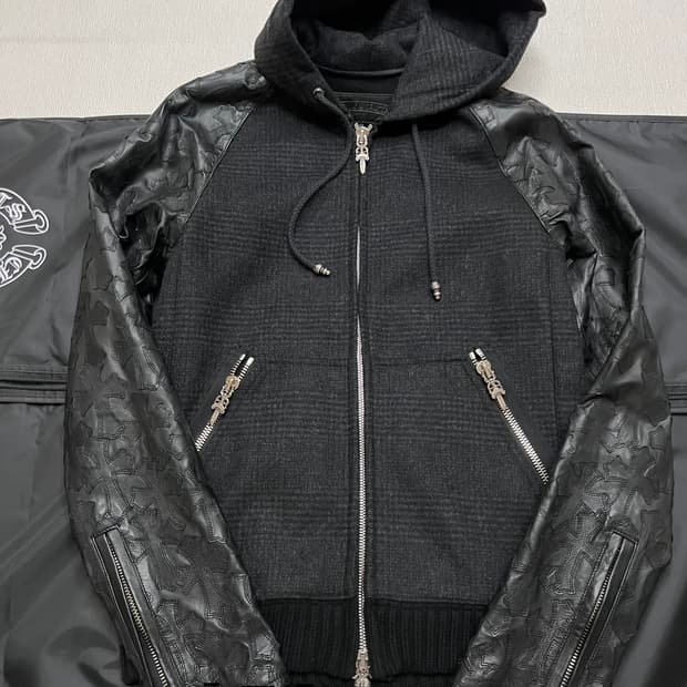 크롬하츠 크로스패치 레더 자켓