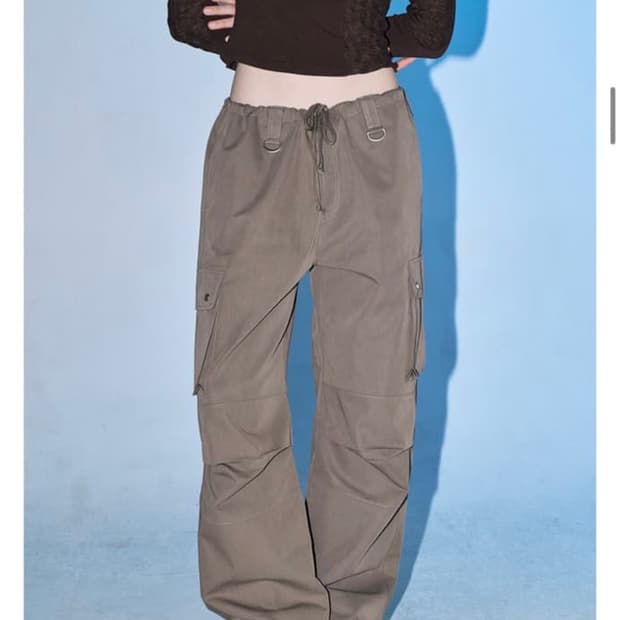Utility flap button cargo Pants 차콜 블루