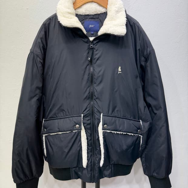 정품) Yale 예일 검정색 털 안감 패딩 자켓 L