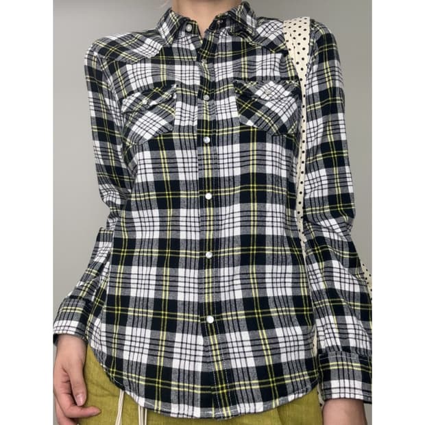 빈티지 체크 셔츠