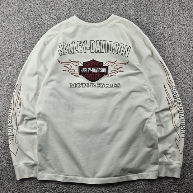 할리데이비슨 바 앤 실드 플레임 로고 롱 슬리브 ( L ) / 11522