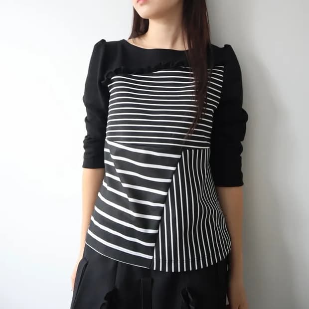 바하윤 STRIPE MIX SLEEVE