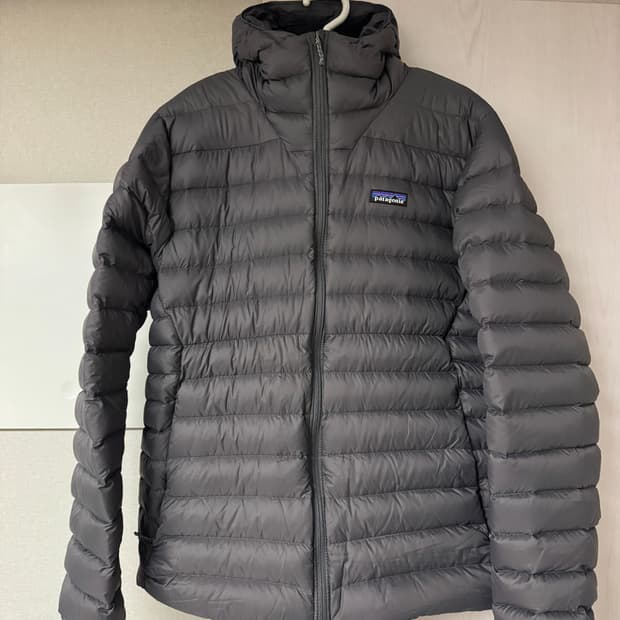 파타고니아 다운스웨터 후디 포지그레이 L