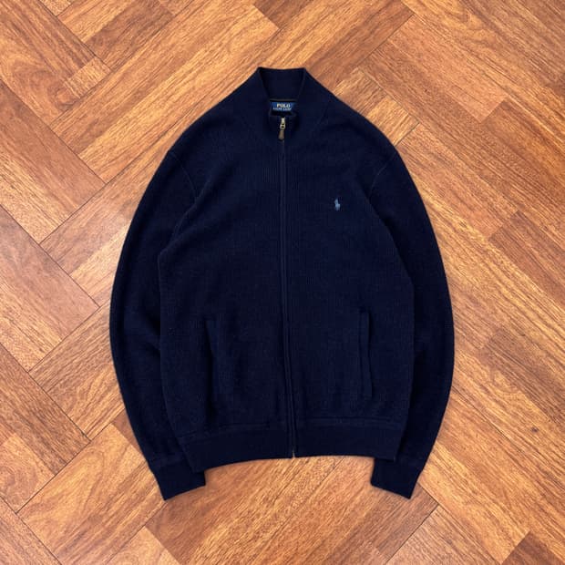 L(105) 폴로 랄프로렌 메리노울 네이비 니트 집업 