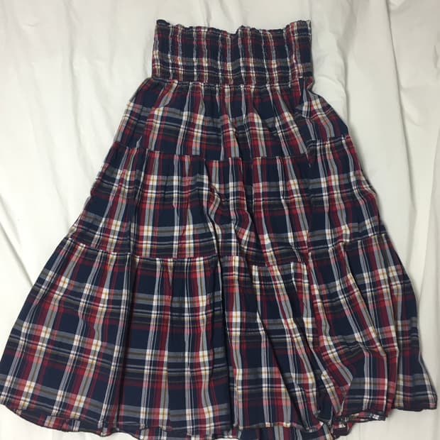 빈티지 체크 패턴 스커트