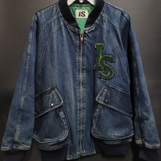 이세이미야케 아카이브 IS Logo Patch Denim Bomber 