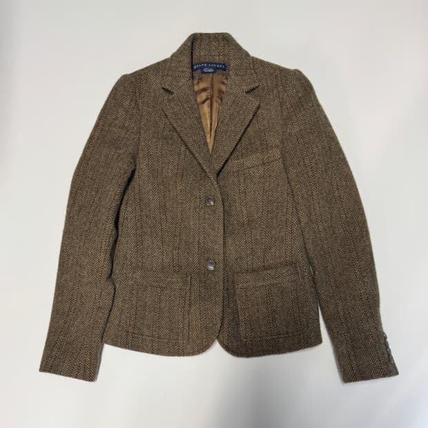 정품!! 여성 랄프로렌 이태리 램스울 헤링본 자켓 S