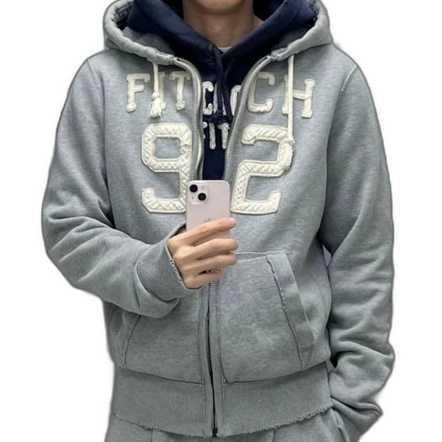 아베크롬비 후드집업 피치 92 그레이 M