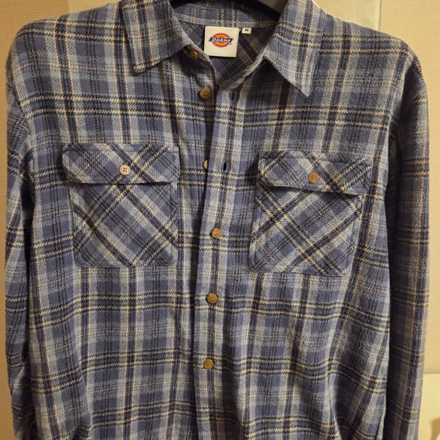 디키즈 코튼 플란넬 셔츠 스카이블루 M