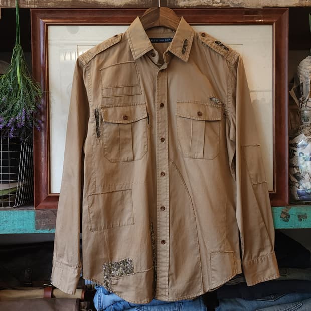 폴로 랄프로렌 여성용 패치워크 비즈 디테일 견장 셔츠 8