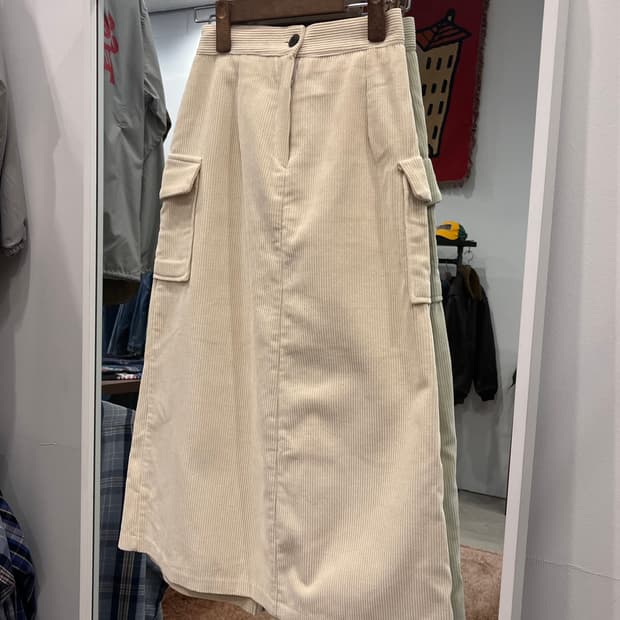 Vtg 빈티지 코듀로이 밴딩 스커트 (~28inch)