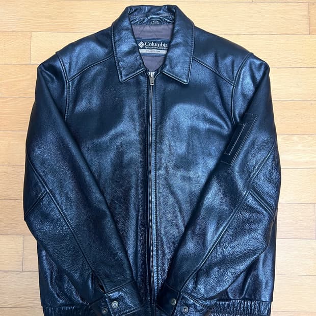 Columbia leather bomber jacket