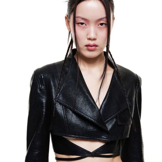 배디 크롭 스트링 블레이저 자켓 M