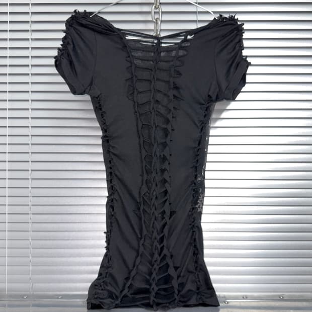 CB 커스텀 00s 빈티지 엔젤 날개 코르셋 티셔츠