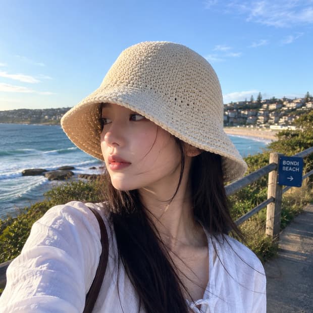 메이드웰(Madewell) 코튼 크로셰 버킷햇 새상품 M/L