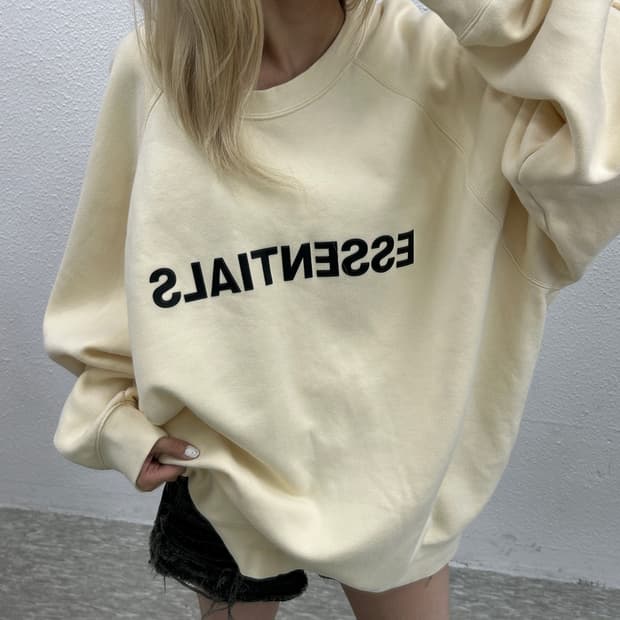 피어오브갓 센터로고 아이보리 스웻 XXL