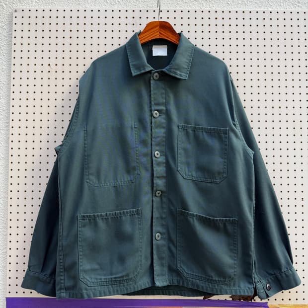 80s EURO VINTAGE DARK GREEN 그린 프렌치워크자켓