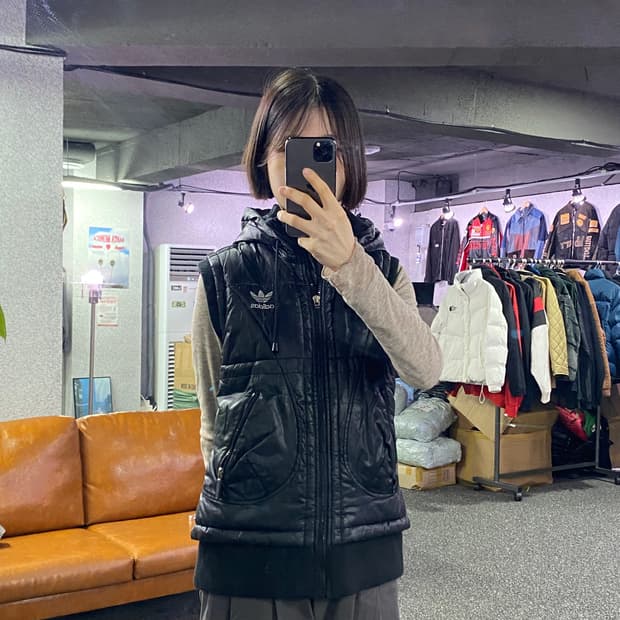 아디다스 실버 파이어버드 패딩 베스트 b3364