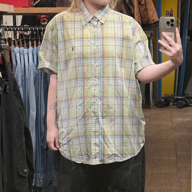 [HI] 폴로 랄프로렌 반팔셔츠 체크 그린 