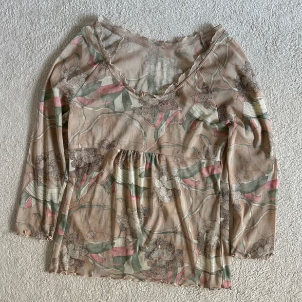 일본빈티지 ketty 희귀 모리걸 페어리 시스루 탑