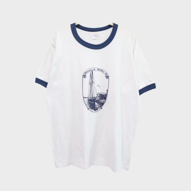 80'S HARVEY WOODS 파이핑 반팔 티셔츠 55819