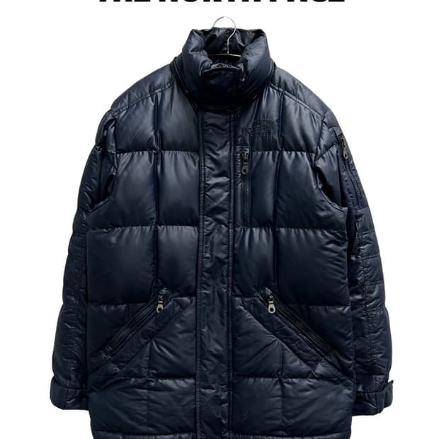 노스페이스 올드스쿨 구스다운 패딩 자켓 네이비