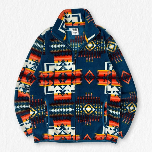 플루크 문양 플리스 자켓