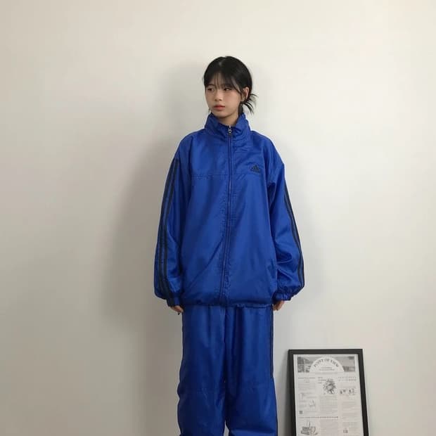 Adidas Blue Track Setup Windbreaker
