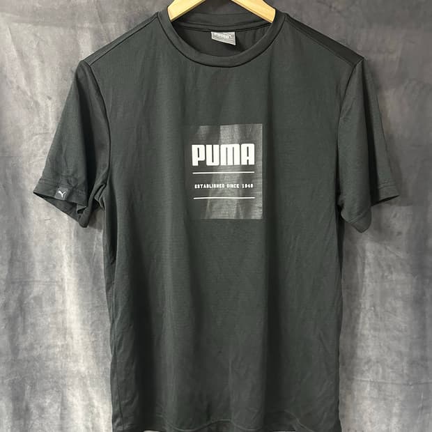 푸마 PUMA 블랙 기능성 메쉬 반팔 티셔츠 실측 M 스포츠웨어