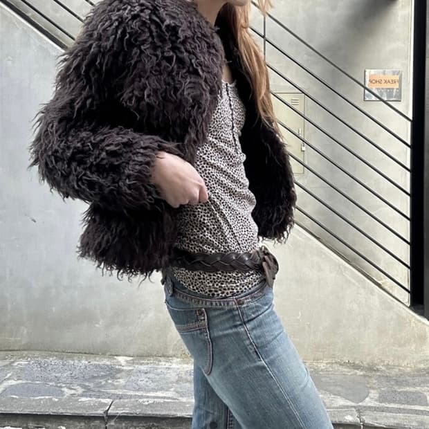 시슬리 퍼 자켓