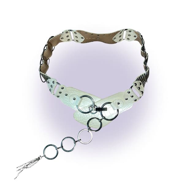 갸루 오네갸루 메탈 링 포인트 핀터깔 벨트 y2k 헤이세이