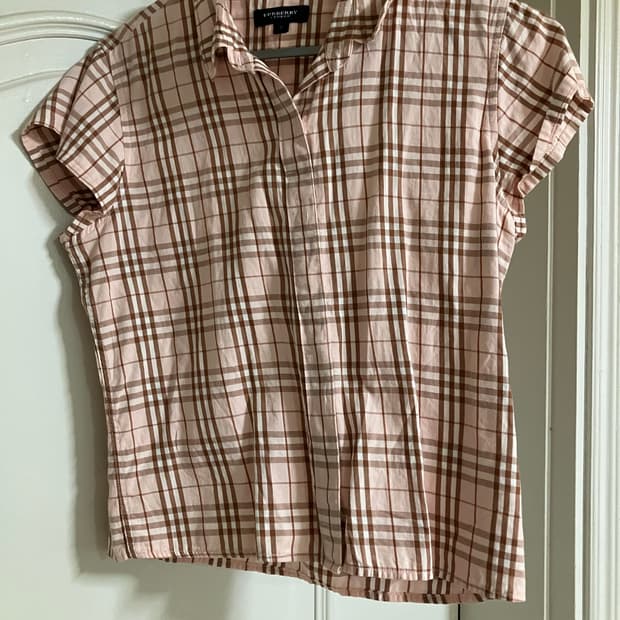버버리 체크 반팔 셔츠